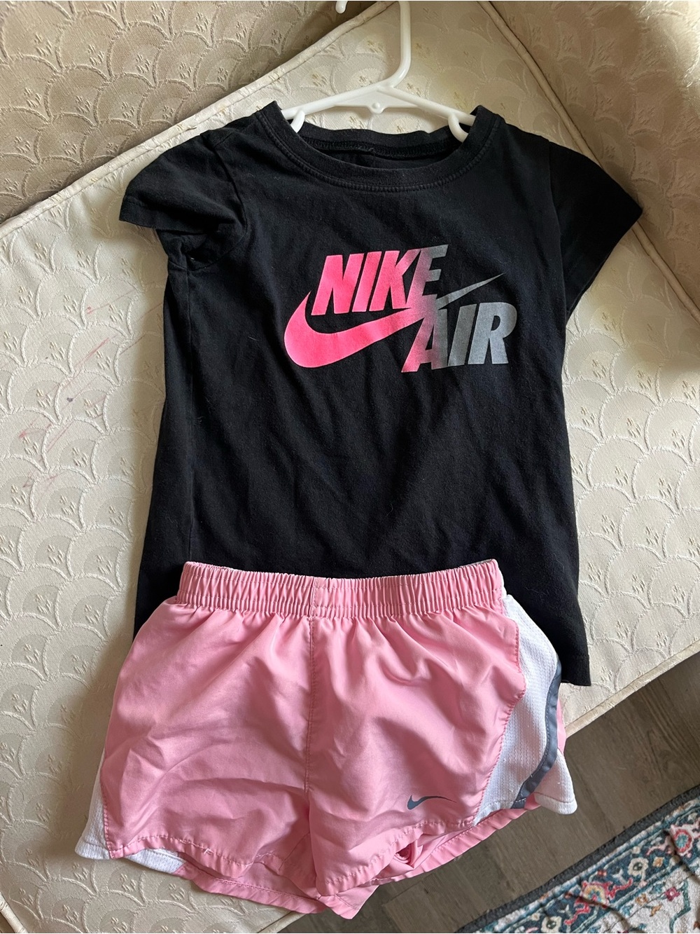 Nike Black Tee with Pink Shorts Set